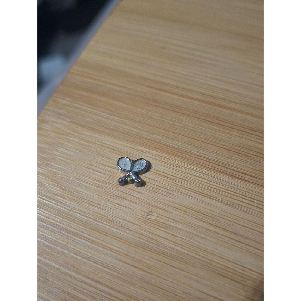 Pair Of Tennis Raquets Charm For Floating Lockets